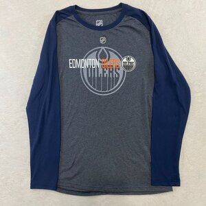 NHL Edmonton Oilers Hockey Long Sleeve Shirt Size Large Women's